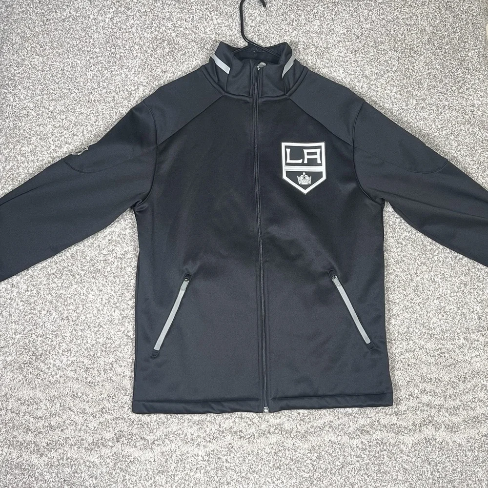 Los Angeles Kings Jacket Mens Medium Black Fanatics NHL Pro Authentics Full Zip